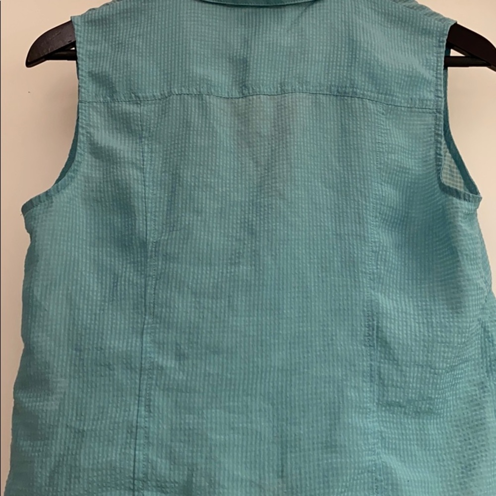 Keds button down crop top in teal - Picture 8 of 9